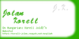 jolan korell business card